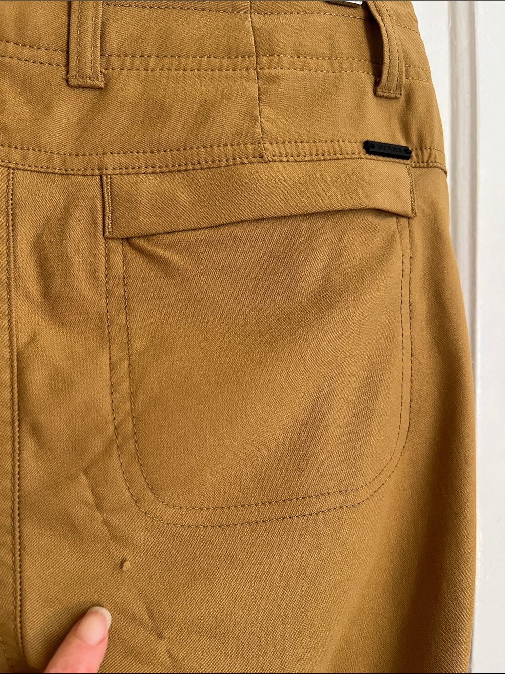 Prana Zion Stretch Hiking Pants with Roll-up Snaps in Mustard - Picture 5 of 7